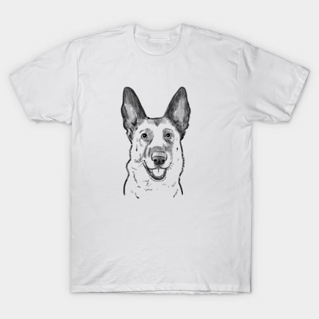 German Shepherd Sketch T-Shirt by sockdogs